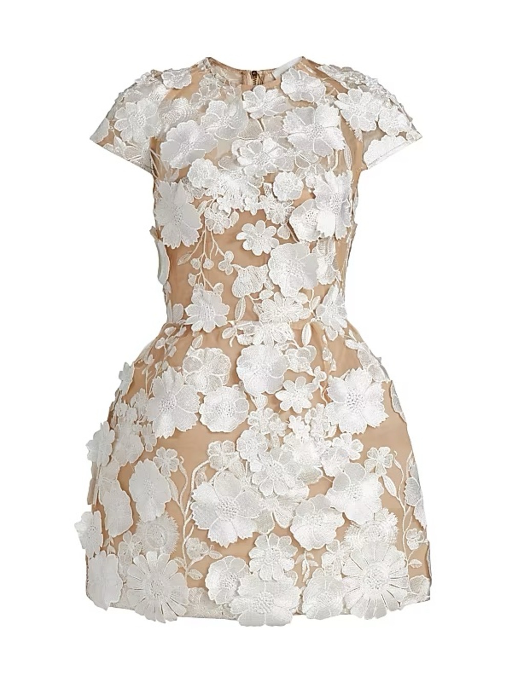 Bronx and Banco White Floral Lace Mini Dress